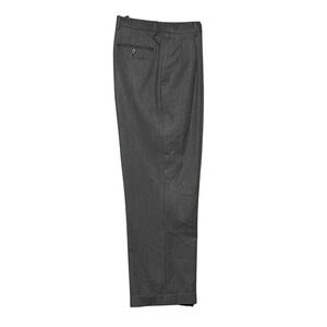 TRUSSINI Mens Charcoal Gray Wool Pleated Dress Pants Italian Tailored Fit 34x29